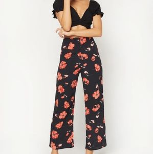 FLYNN SKYE NWT Womens Floral Parker Pants in Black Beauty Size L